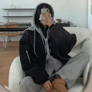 여자 남자 웰론 배색 탈부착후드 항공 점퍼