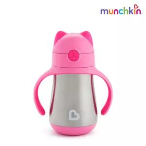 스엔코샵 아기 물컵 텀블러 빨대컵 보냉 먼치킨 핑크 BNS