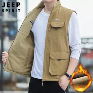 JEEP SPIRIT 남성 후리스 조끼 기모 겨울 양면 베스트