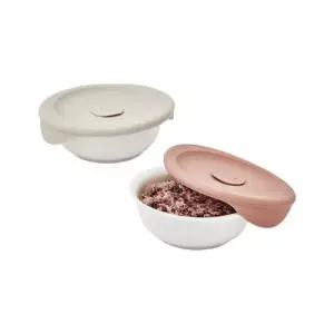 락앤락 도자기 유리용기 2개 세트 바로한끼 밥그릇 렌지쿡 바로 한끼 도자기 밥용기