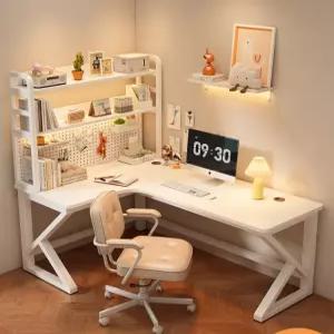 디자인킴 코너책상 ㄱ자 철제 다용도 사무용 컴퓨터