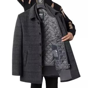 반코트 남성 모직 겨울용 중년캐주얼 오버핏 데일리코트