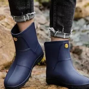 장마 발편한 부츠 발쉬운 미들 스티치 레인부츠-WFIK53W