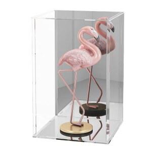 NONEMEY 미러 클리어 아크릴 디스플레이 케이스 조립 조리대 박스 스탠드 정리함 방진 보호 쇼케이스 수집품용 스탠드(6 6 10인치, 15 15 25cm)