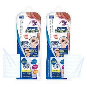 여성용 D-UP 처진 눈꺼풀 터, 후드형 눈에는 보이지 않는 쌍꺼풀 테이프, 하루 종일 강력하게 유지되는 양면 스트립, 메이크업용 일본식 각 120개, 2개 세트