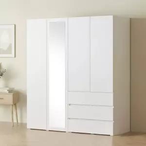 [가구] 마일 터치 행거 전신거울+3단 서랍 옷장 세트 1600