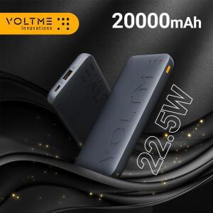 VOLTME 휴대용 충전기 22.5W 20000mAh 보조베터리 고속 PD3.0 MacBook iPhone 15용 빠른 외장 배터리 팩