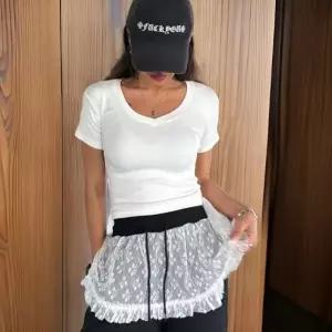 여성 브이넥 여름 반팔 티셔츠 스판 무지 시스루