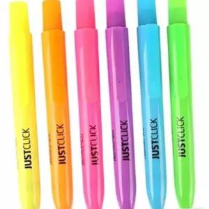 저스트클릭 형광펜M2 파일정리 스프링파일 하이라이터 노크식 사각촉