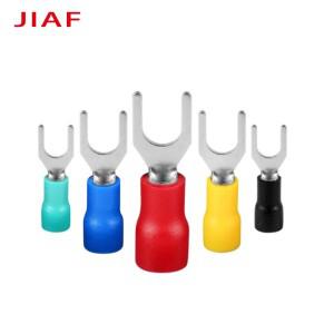 100피스 SV 압착 단자 스페이드 포크 커넥터 와이어 구리 절연 코드 핀 엔드 터미널 SV1.25/2/3.5/5.5