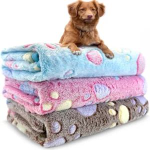 개 담요 세척 가능 3팩 30인치 x 20인치 상자 침대용 퍼지 소프트 애완동물 매트 던지기 커버