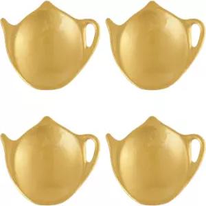 슈프림 하우스웨어 리갈 골드 티백 홀더 티포트 모양 컵받침 스푼 받침대 접시 세트 크리스마스 장식