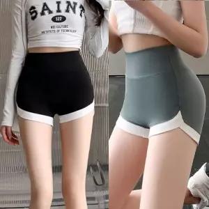 요가 바이크쇼츠 3부 운동레깅스 배색 하이웨스트 팬츠 조거