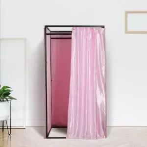 프레임 이동식 피팅룸 커튼탈의실 간이탈의실 (100cm) (핑크) 블랙