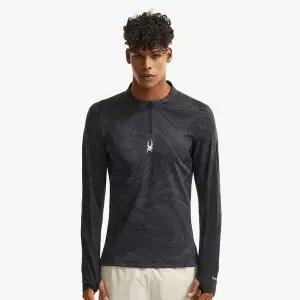 [스파이더]남성 풋볼 프로웹 자카드 하프 집업 티셔츠 SPHFCNRL212MBLK 710313