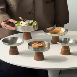 스테인리스 접시 요거트볼 디저트 고블릿 과일그릇 레스토랑 케이크 아이스크림