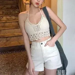 여자 여름 니트 홀터넥 스타일 데일리옷