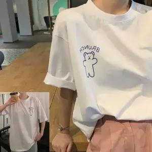 캐주얼 데이트룩 프린팅 베어 스타일 데일리 하프클럽