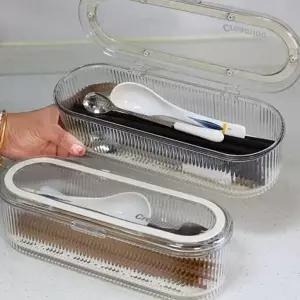 [골드스마일]투명 수저 통 분리형 수저 보관함 식기 정리함 수납함 주방