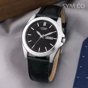 MUST IT_ BF0580-06E 데이데이트 쿼츠 아날로그 캐쥬얼 정장 남자 가죽 시계 d