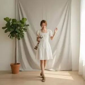 [하프클럽/셀러허브_여성트랜드패션]여성 러블리 여름 캉캉 퍼프소매 미니