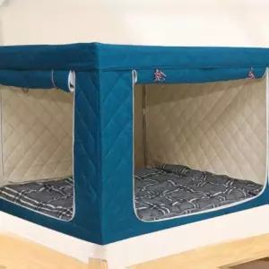 사각난방텐트 난방 원터치 침대 겨울 방풍 커튼 1인용 실내