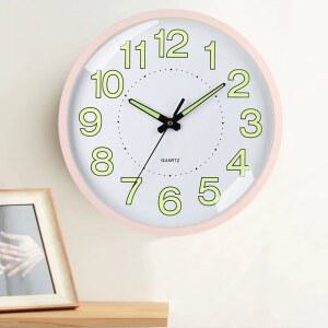 벽시계 무음 야광 벽걸이 시계 조용한 시간 정확한 원형 주방 침실 거실에 적합한 펀치 프리 30cm