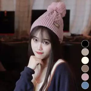 여성 겨울 방한 기모 털모자 스노우비니 방울 니트