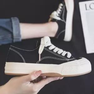 스티치 라인 캐주얼 데일리 캔버스 여성 스니커즈 캔버스화 워킹화 가벼운운동화 조깅화