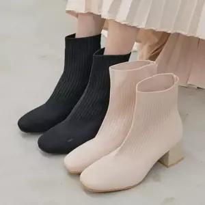 가을신상 여자롱부츠 발목구두 봄신발 로우힐 겨울