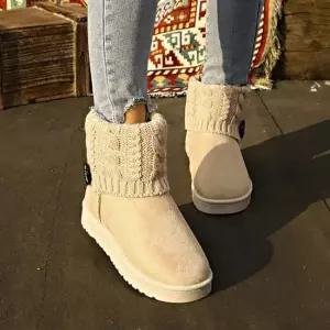 여성 5컬러 니트카라 버튼 숏 미들부츠 여성로퍼 패션로퍼 털신발 미들부츠 니트부츠