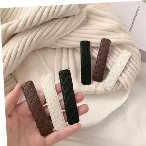 패턴 스티치 똑딱핀 포인트 가죽 헤어악세서리 헤어밴드 헤어용품