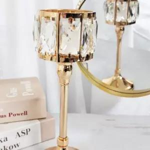 골드 크리스탈 티라이트 캔들 홀더 인테리어 촛대