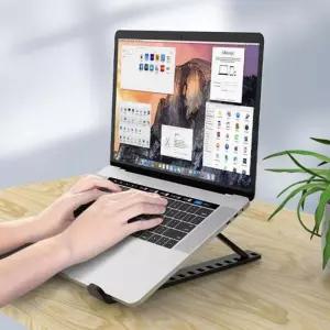 10단 각도조절 휴대용 접이식노트북거치대 파우치증정스탠드 높이 쿨러 쿨링받침대