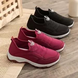 여성용 가벼운 쿠션 컴포트 슬립온 운동화 신발