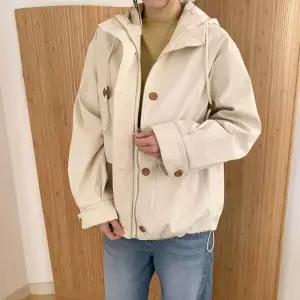 여성 후디 코튼 폴라넥 일상용 사파리 재킷