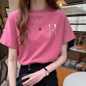 크라잉 발룬 반팔 티숙 BI00340 슬림핏 U넥 레터링 나 U넥티셔츠