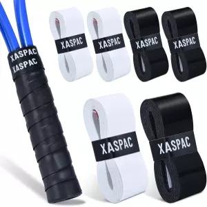 테니스 피클볼 배드민턴용 Xaspac 6팩 프리미엄 오버그립 테이프 - 흡수성 건식 촉감 미끄럼 방지 PU 소재