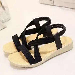 [하프클럽/]여성 샌들 푹신한 키높이 크로스 웨지힐