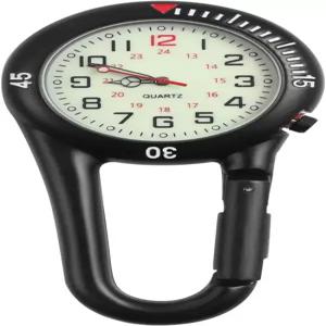 가벼운 토이비안 클립온 시계 등반용 백팩 버클 합금 벨트 간호사 의사 등반 및 야외 활동용 화이트 다이얼