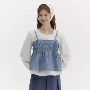 리본 뷔스티에 블라우스 SET (TKBAB1402)