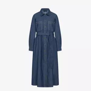 벨티드 플레어 롱 데님 원피스 (VKOKB7501)