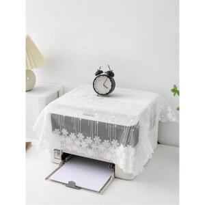 프린터 덮개 자수 면직커버 전자레인지 두꺼운 내추럴 화이트 45 토스트기 노트북 옆장