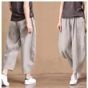 F0742 4컬러 루즈핏 시원한 밴딩바지 면마바지 여름