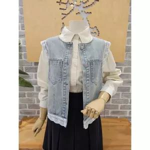 [레코브](하남점)레이스배색데님베스트 ( LC31F3DV501X)