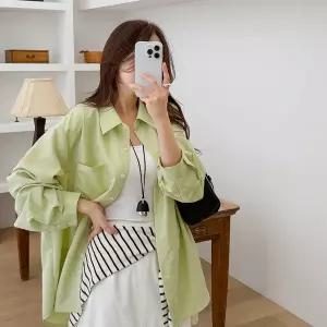 [빅사이즈]이블렛 터체프 나일론 베이직 카라 셔츠 제이스타일