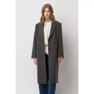 [롯데백화점]시슬리 해커스 트윌 싱글 투버튼 롱 코트SACT83561