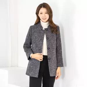 엄마옷 라운드 울모직 트위드 정장하프코트 511FGH154 마담/중년여성/빅사이즈/50대/60대