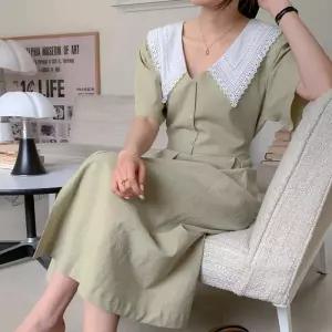 빅사이즈 306 브이배색레이스원피스 DBEP453