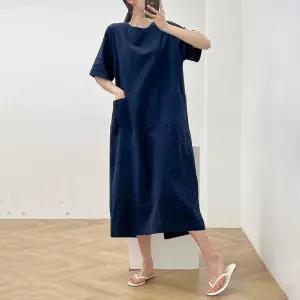 빅사이즈 306 면라운드지퍼원피스 DSMO358